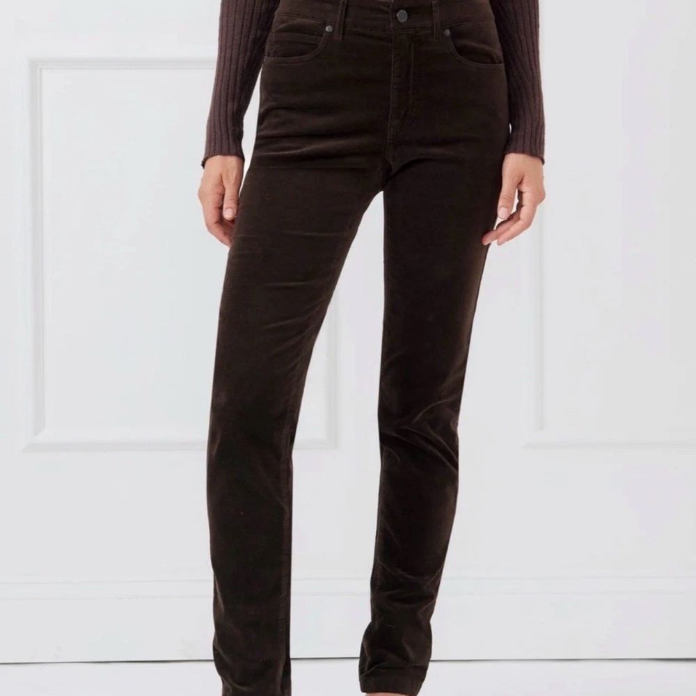 J McLaughlin Watson velvet jeans  Dark Chocolate size 12